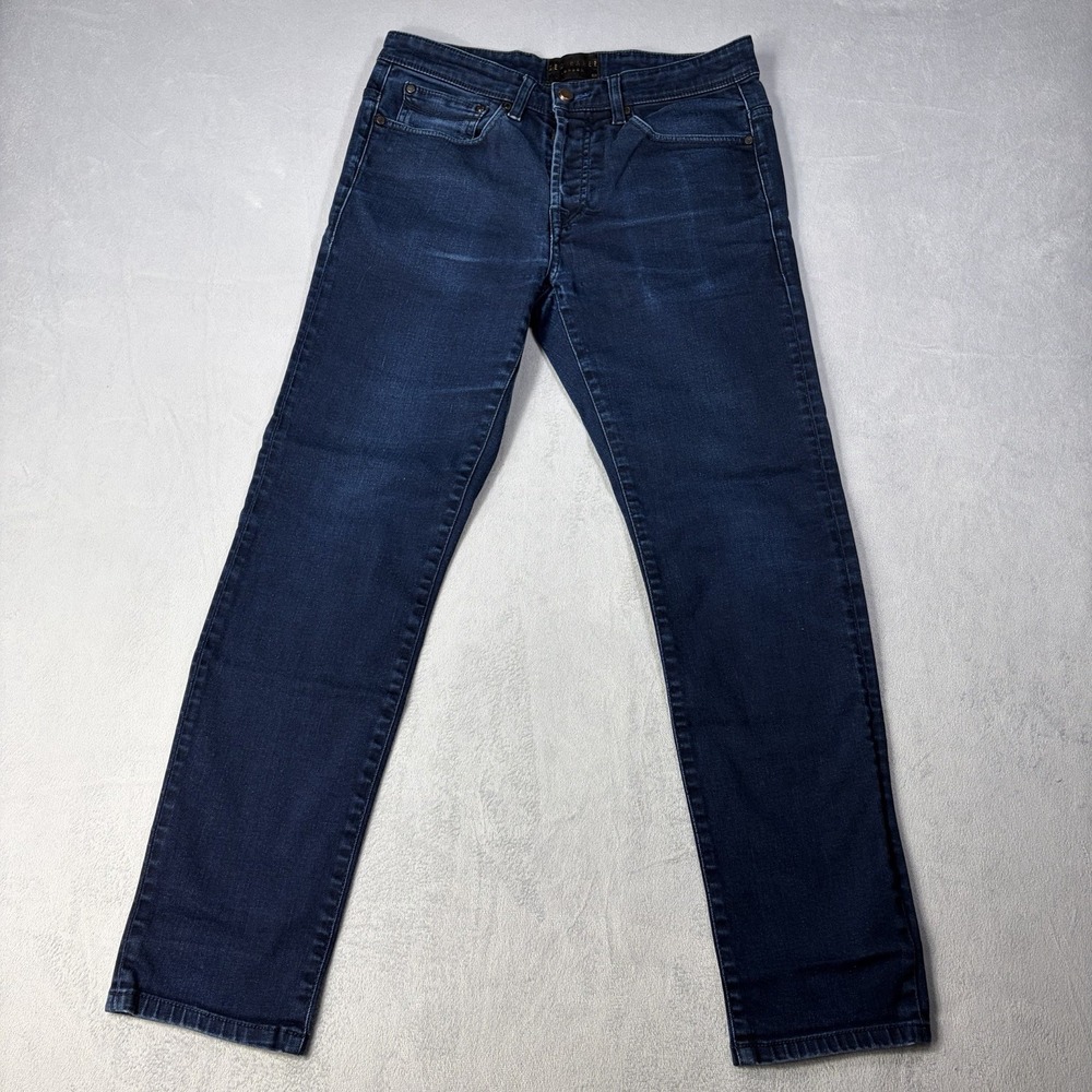Ted Baker Jeans Mens 30R Blue Regular Fit Straight Leg Denim Button Stretch